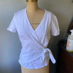 Old Navy Slub Tie-Front Tee White Small